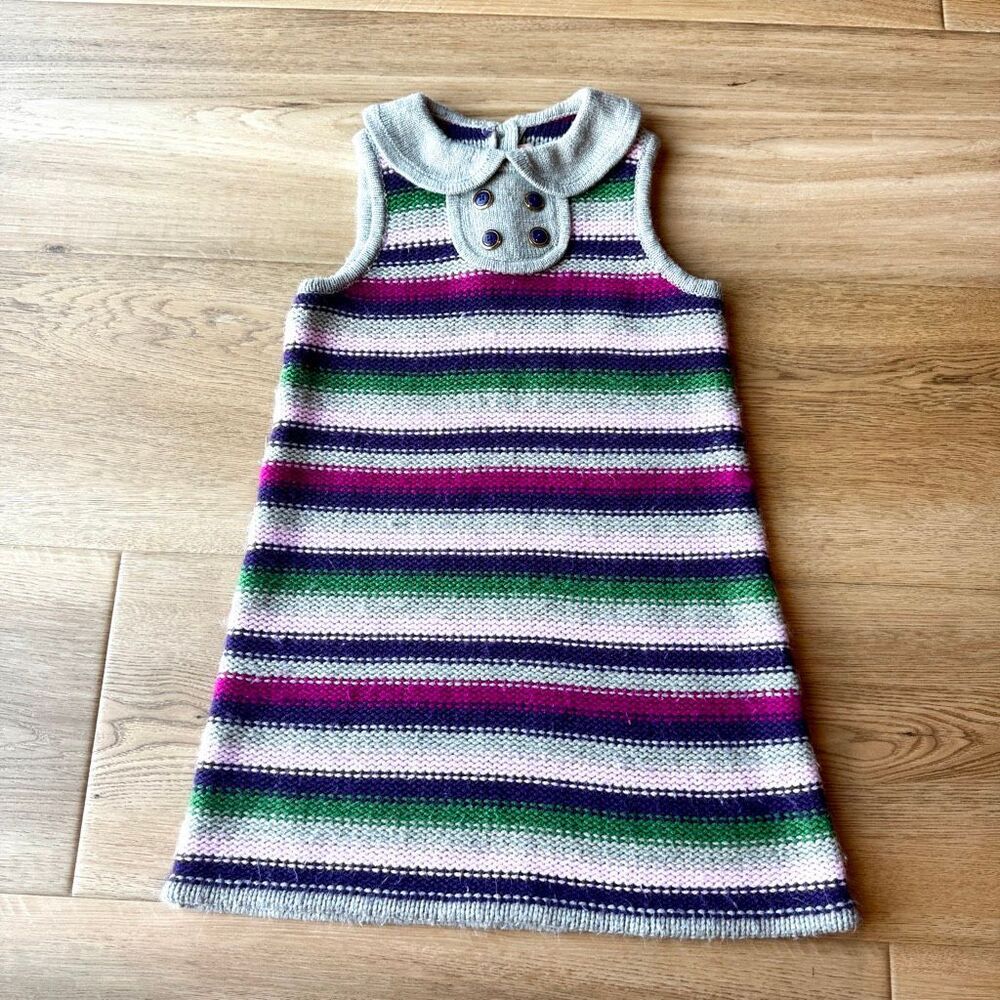Janie & Jack Striped Knit Sweater Dress Peter Preppy Academia Retro 4T Girls